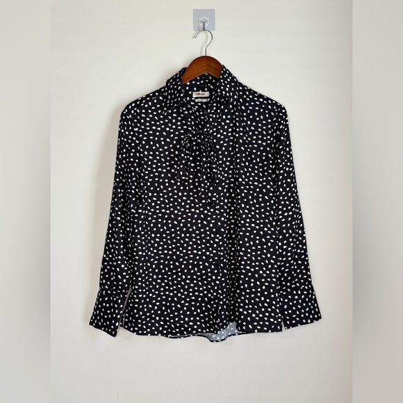 Jason Wu Polka Dot Tie Neck Blouse Size 0 black and white. - Picture 5 of 7